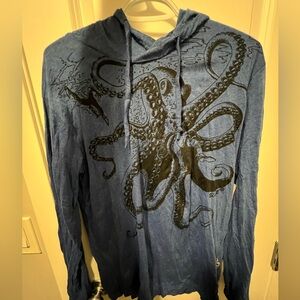 Festival style boho pullover hooded tee